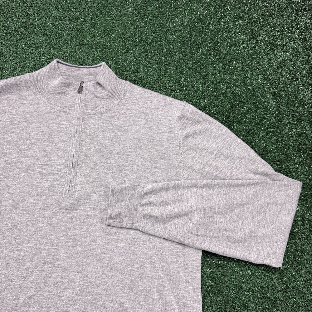 Faherty Men's 1/4 Zip Up Pullover Sweater Size Small Gray